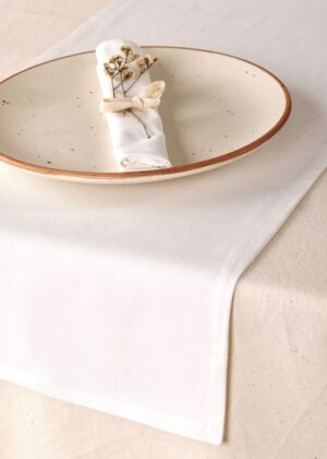Chemin de table blanc de Fibre Bio