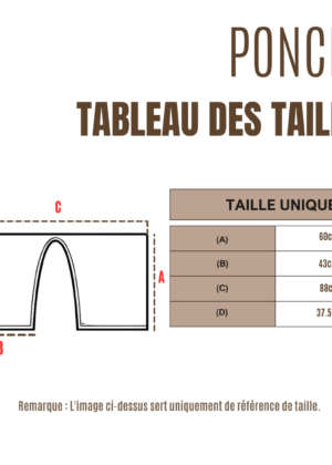 Poncho coton bio tableau des tailles