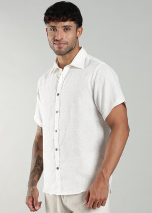 Chemise en lin manches courtes