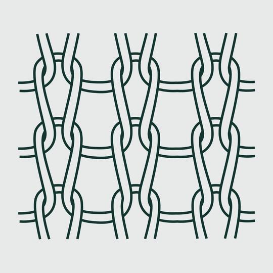 Weft knit jersey fabric loop structure